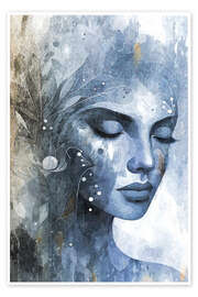 Wandbild Blaue Dame - Sabine Wagner