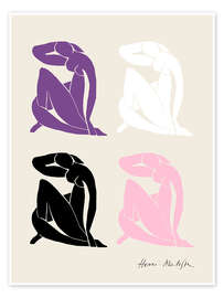 Poster Violet Nude Composition