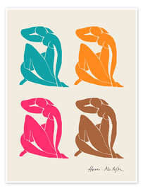 Poster Vibrant Nude Composition