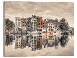 Holzbild Malerischer Charme am Flussufer - Assaf Frank