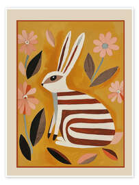 Poster Gestreifter Hase