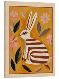 Holzbild Gestreifter Hase