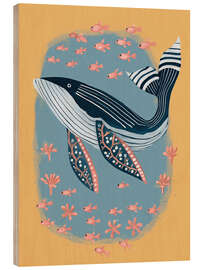 Holzbild Der Wal und der kleine Fisch - Branka Kodžoman