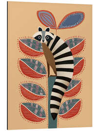 Alubild Waschbär im Garten