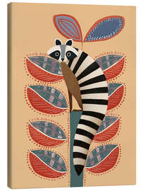 Leinwandbild Waschbär im Garten