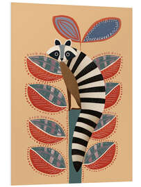 Hartschaumbild Waschbär im Garten