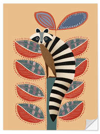 Wandsticker Waschbär im Garten