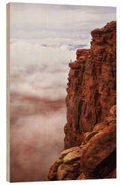 Holzbild Blick über die Wolken im Canyonlands-Nationalpark, Utah - Martin Podt