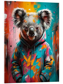 Acrylglasbild Graffiti-Koala im bunten Hoodie - nobelart