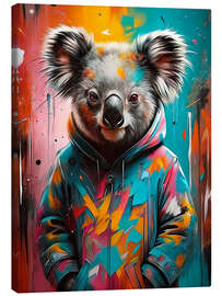 Lærredsbillede Graffiti Koala in Colorful Hoodie - nobelart