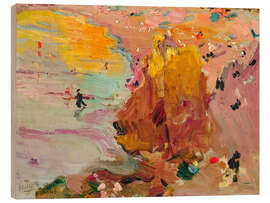 Holzbild Strand von Biarritz - Joaquín Sorolla y Bastida