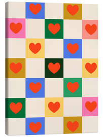 Leinwandbild Herz-Schachbrett für Valentinstag