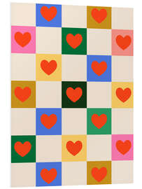 Hartschaumbild Herz-Schachbrett für Valentinstag