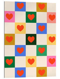 Gallery Print Herz-Schachbrett für Valentinstag