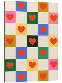 Magnettafel Herz-Schachbrett für Valentinstag