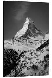 Aluminium print The summit of the Matterhorn with snow, Switzerland - Christian Müringer