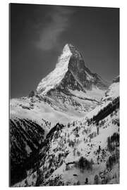 Quadro em plexi-alumínio The summit of the Matterhorn with snow, Switzerland - Christian Müringer