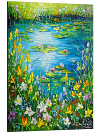 Alubild Teich am blühenden Ufer - Olha Darchuk