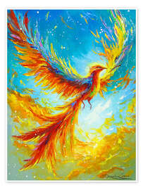 Wandbild Phönix - Ein Moment der Wiedergeburt - Olha Darchuk