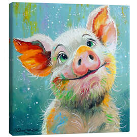 Leinwandbild Glückliches Ferkel - Olha Darchuk