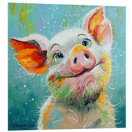 Hartschaumbild Glückliches Ferkel - Olha Darchuk