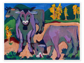 Wandbild Kühe im Herbst - Ernst Ludwig Kirchner