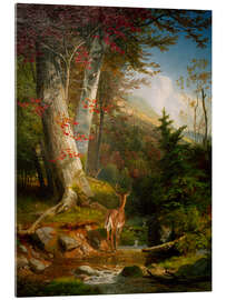 Acrylglasbild Bergbach und Hirsch, 1865 - William Holbrook Beard