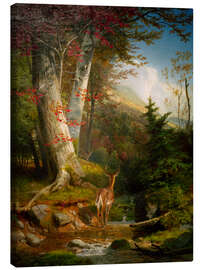 Leinwandbild Bergbach und Hirsch, 1865 - William Holbrook Beard