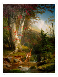Wandbild Bergbach und Hirsch, 1865 - William Holbrook Beard