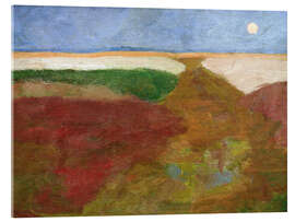 Acrylglasbild Mond über Feldern, 1900