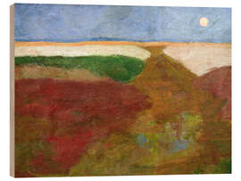 Holzbild Mond über Feldern, 1900 - Paula Modersohn-Becker