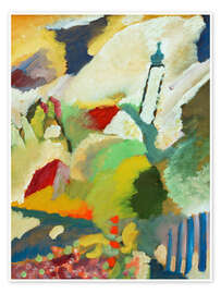 Wandbild Murnau mit Kirche I, Sommer 1910 - Wassily Kandinsky