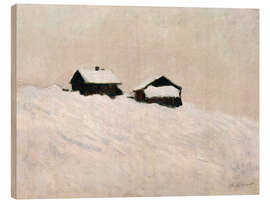 Holzbild Häuser im Schnee in Norwegen, 1895 - Claude Monet