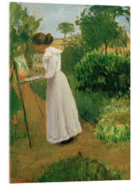 Acrylglasbild Paula Modersohn Becker malt im Garten - Otto Modersohn