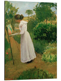 Alubild Paula Modersohn Becker malt im Garten - Otto Modersohn