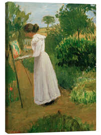 Leinwandbild Paula Modersohn Becker malt im Garten - Otto Modersohn