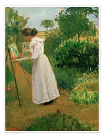 Wandbild Paula Modersohn Becker malt im Garten - Otto Modersohn