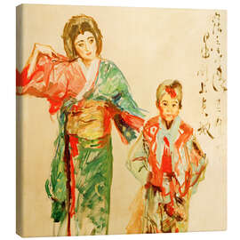 Lærredsbillede Sada Yacco, Geisha, with child - Max Slevogt