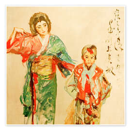 Wandbild Sada Yacco, Geisha, mit Kind - Max Slevogt