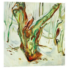 Acrylglasbild Knorrige Baumstämme im Schnee, 1923 - Edvard Munch