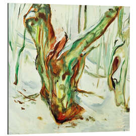 Alubild Knorrige Baumstämme im Schnee, 1923 - Edvard Munch