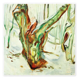 Wandbild Knorrige Baumstämme im Schnee, 1923 - Edvard Munch