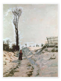 Wandbild Hohlweg im Schnee, 1869 - Jean Baptiste Armand Guillaumin