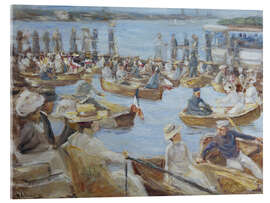 Acrylglasbild Sommerabend an der Alster mit Bootfahrenden, 1911 - Max Liebermann