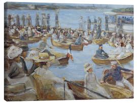 Leinwandbild Sommerabend an der Alster mit Bootfahrenden, 1911 - Max Liebermann