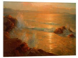 Acrylglasbild Meeresbrandung bei Sonnenuntergang, 1909 - Adolf Münzer
