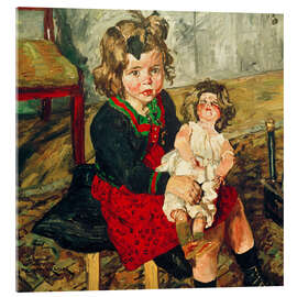 Acrylglasbild Kind mit Puppe, 1919 - Philipp Franck