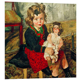 Hartschaumbild Kind mit Puppe, 1919