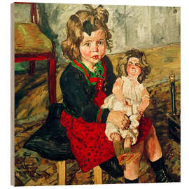 Holzbild Kind mit Puppe, 1919