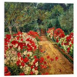 Acrylglasbild Gartenweg mit Phloxbeet, 1910 - Philipp Franck